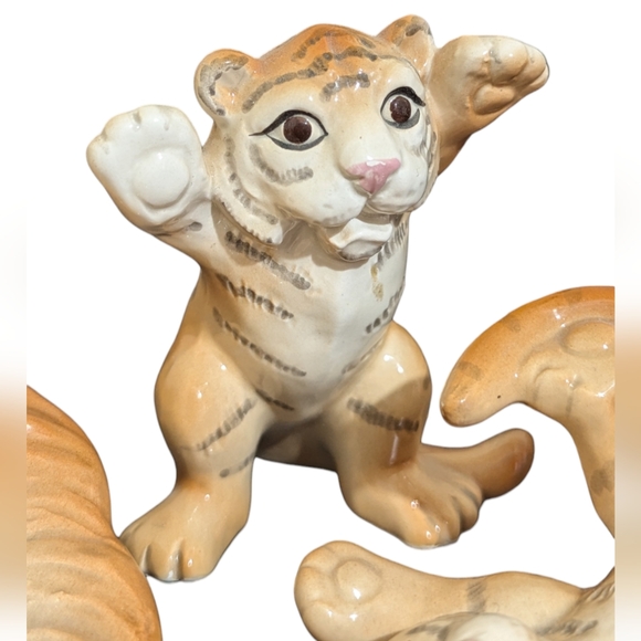 Vintage 90's OCI Omnibus Fitz & Floyd Japanese Ecology Series #1 Trio of Tigers - Picture 4 of 8